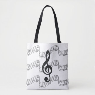 Tote Bag Saison et Treble Clef on Black