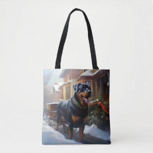 Tote Bag Saison festive de Noël de Rottweiler
