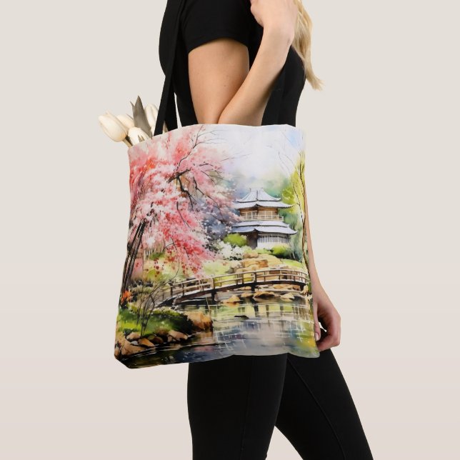 Tote Bag Sakura dans le jardin japonais (De près)