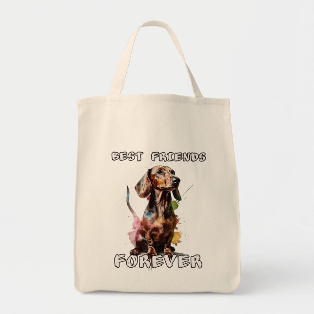 Tote Bag Salchicha Dachshund mejor amigo para siempre (Devant)