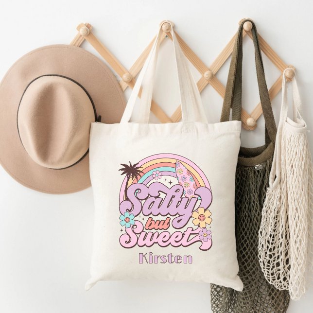 Tote Bag Salé Mais Doux Personnalisé Chic Retro Été (Salty But Sweet Personalized Chic Retro Summer Tote Bag)