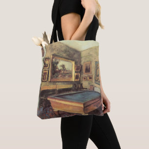 Tote Bag Salle de billard à Menil Hubert par Edgar Degas