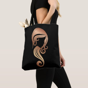 Tote Bag Salon de beauté et de coiffure Chic Rose Gold Girl