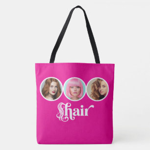 Tote Bag Salon de coiffure élégant rose chaud 3 photos
