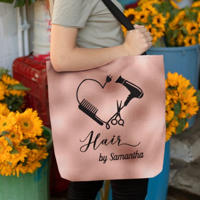 Tote Bag Salon de coiffure personnalisé Rose Gold (Créateur téléchargé)