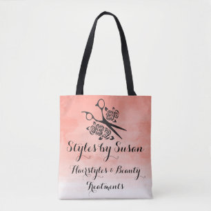 Tote Bag Salon de coutume de roses de coiffeur d'aquarelle