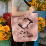 Tote Bag Salon rose Gold Custom Hair Styliste<br><div class="desc">Ce design a été créé par art numérique et peut être personnalisé dans la zone fournie par le changement de la photo et/ou du texte. Vous pouvez également le customiser en choisissant l'option cliquer pour customiser une autre option et supprimer ou modifier la couleur de l'arrière - plan, ajouter du...</div>