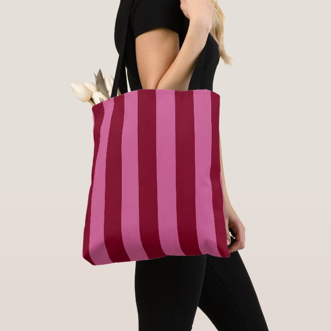 Tote Bag Salsa Flamingo Rayure Rose (De près)