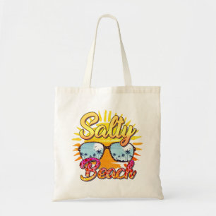 Tote Bag Salty Beach   Soleil et palmier tropicaux