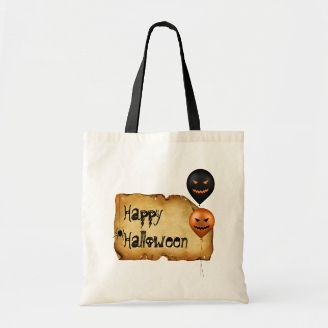 Tote Bag Salutation de vieux parchemin d'Halloween (Devant)