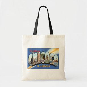 Tote Bag Salutations de Chicago l'Illinois, cru
