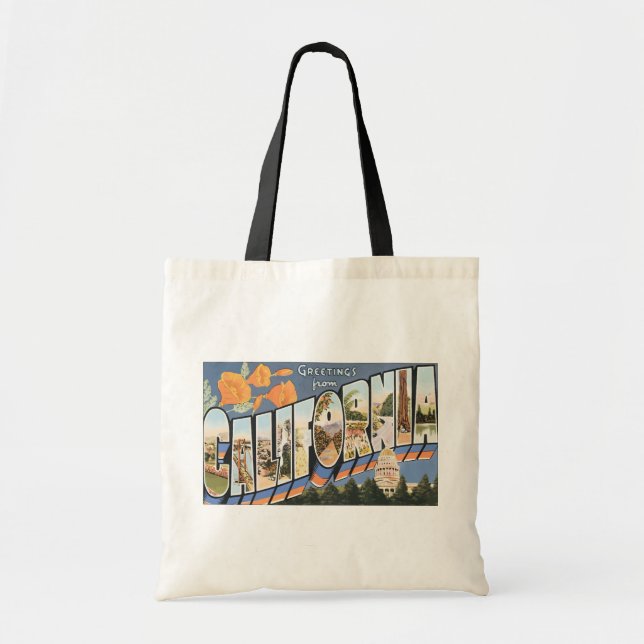 Tote Bag Salutations de la Californie, cru (Devant)
