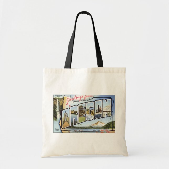 Tote Bag Salutations de l'océan pacifique de l'Orégon, cru (Devant)
