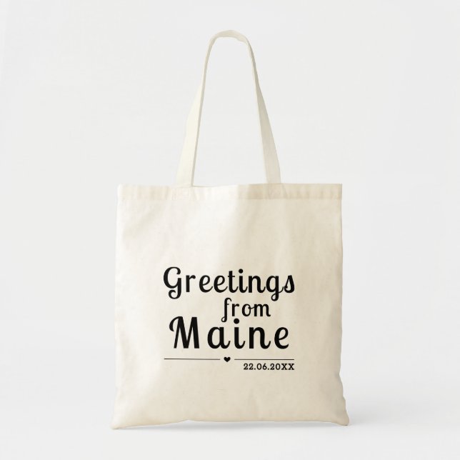 Tote Bag Salutations du Maine - Favoris de mariage personna (Devant)