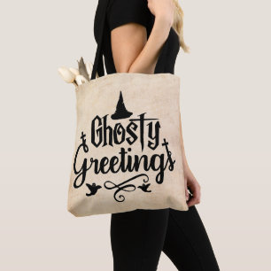Tote Bag Salutations Ghoarly Antique Halloween