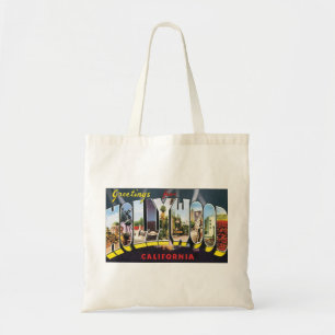 Tote Bag Salutations Vintage voyage d'Hollywood en Californ
