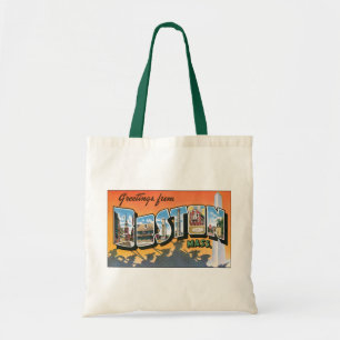 Tote Bag Salutations Vintage voyage du Massachusetts de Bos