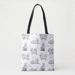 Tote Bag Samoyed dogs pattern