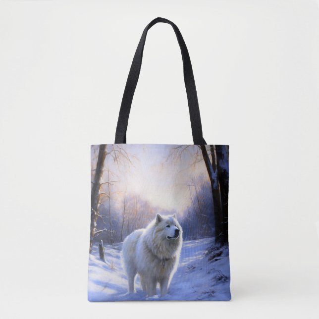 Tote Bag Samoyed Let It Snow Christmas (Devant)