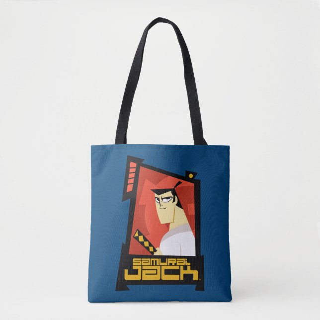 Tote Bag Samurai Jack Souriant Futuristic Frame Graphic (Devant)