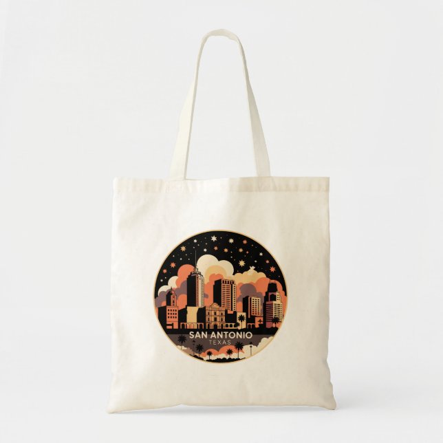 Tote Bag San Antonio City Texas USA Minimaliste (Devant)