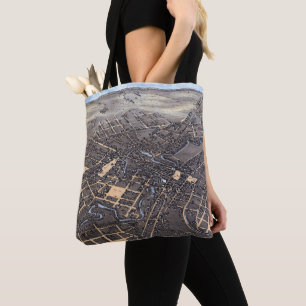 Tote Bag San Antonio, Texas, carte antique aérienne de la v