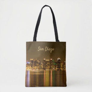 Tote Bag San Diego Skyline Nuit Californie Souvenir