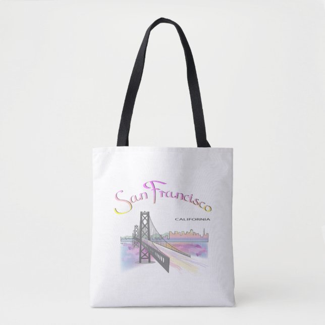 Tote Bag San Francisco, CA, Arc-en-ciel, Cool (Devant)
