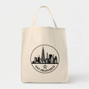 Tote Bag San Francisco California Stylisé Skyline