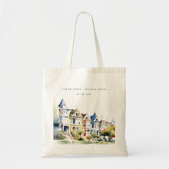 Tote Bag San Francisco Painted Ladies Landscape Wedding (Devant)