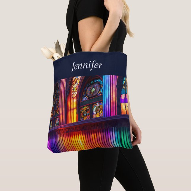 Tote Bag Sanctuaire | Rainbow Church Art (De près)
