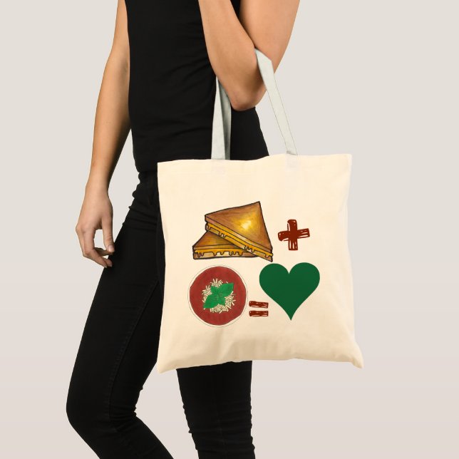 Tote Bag Sandwich au fromage grillé + Soupe de tomate = Coe (Devant (produit))