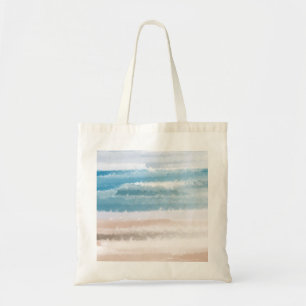 Tote Bag Sandy Beach Ocean Waves Aquarelle Abstraite