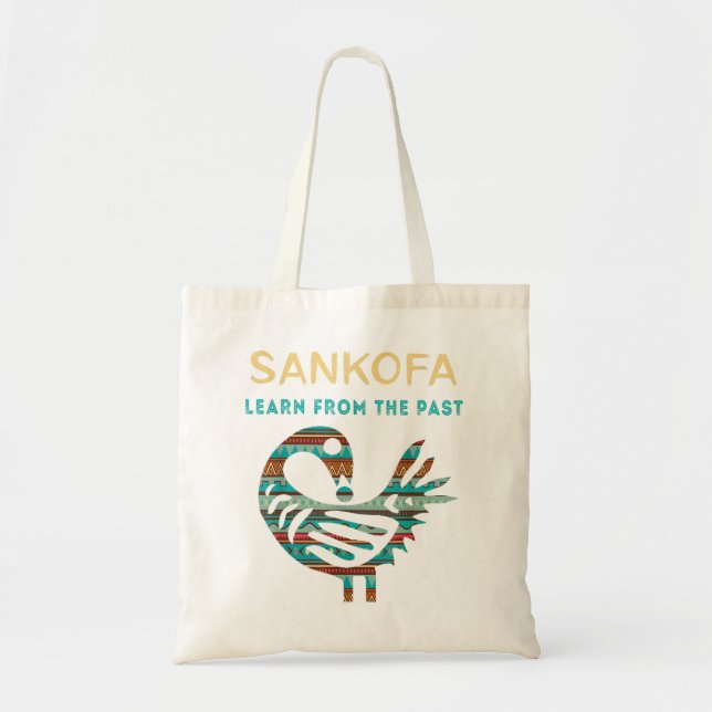 Tote Bag Sankofa Apprenez De L'Ancien Oiseau Africain Noir  (Devant)