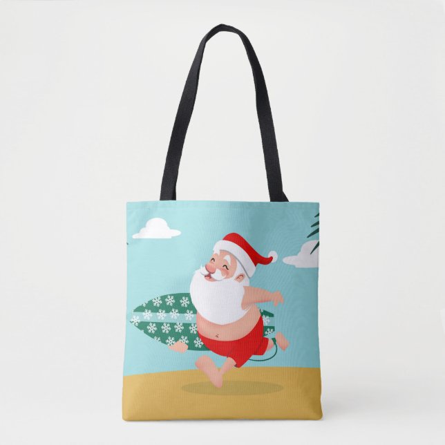 Tote Bag Santa at beach cartoon (Devant)