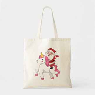 Tote Bag santa claus équitation unicorne