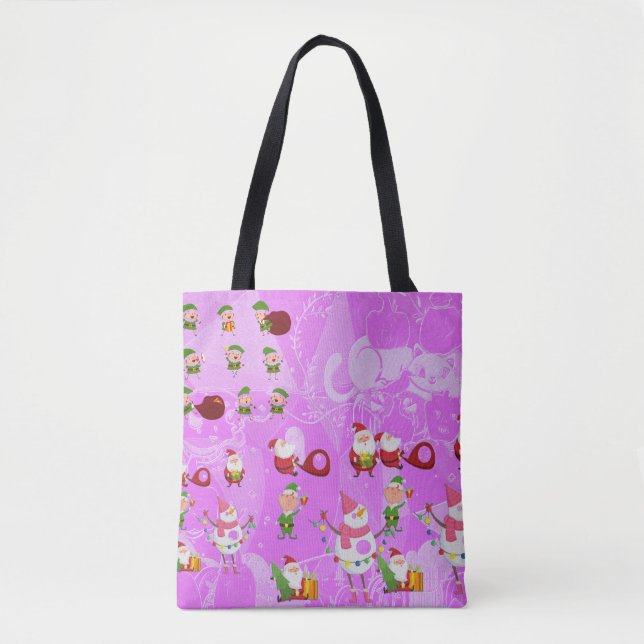 Tote Bag Santa Magical Pink New Year  (Devant)