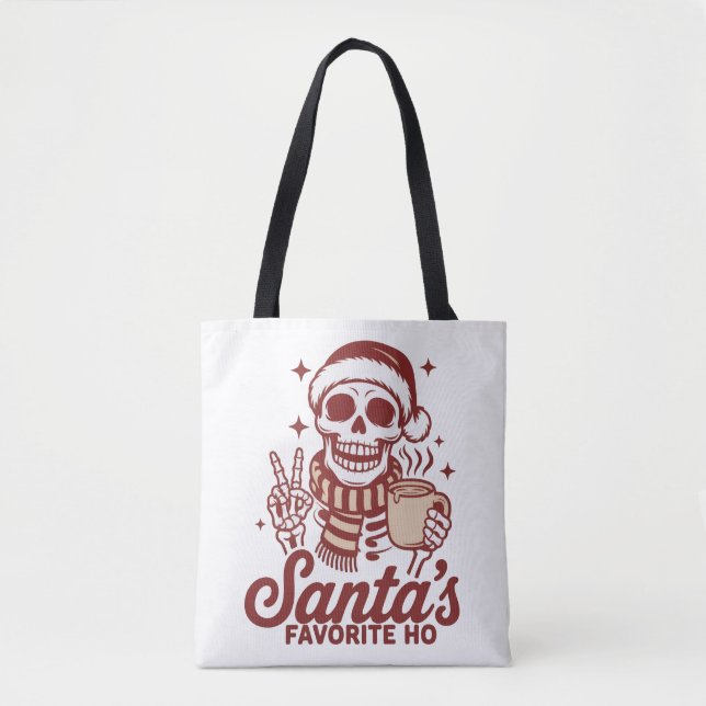 Tote Bag Santa's Favorite Ho Skeleton Snarky Christmas  (Devant)