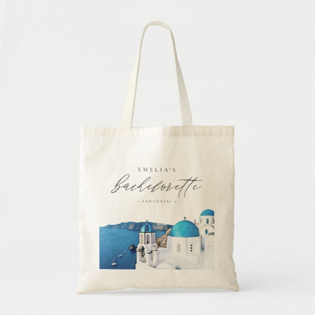Tote Bag SANTORINI GRÈCE Destination Skyline Enterrement de (Devant)