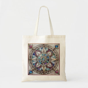 Tote Bag Saphirs roses et bleus Diamants Perles Mandala