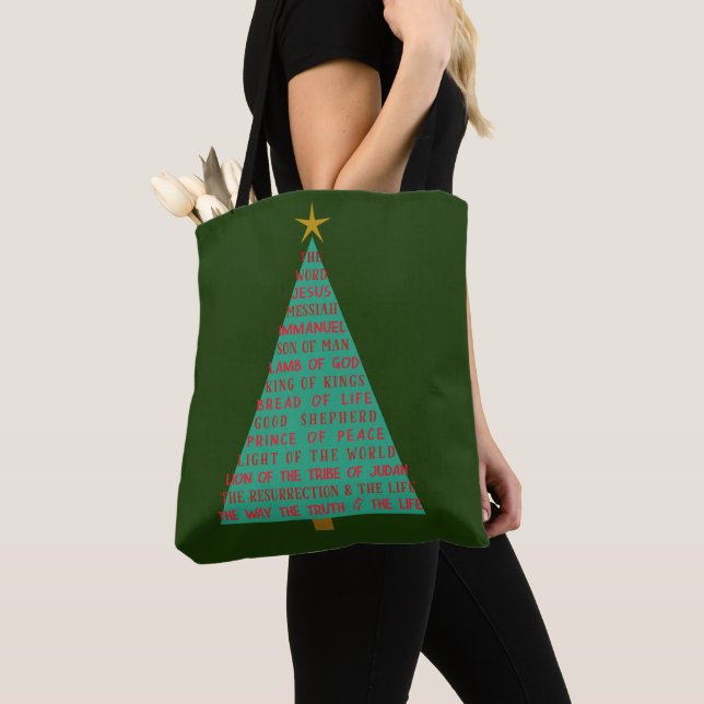 Tote Bag Sapin de Noël des Noms de Jésus (De près)