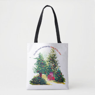 Tote Bag Sapin de Noël festif avec des cadeaux