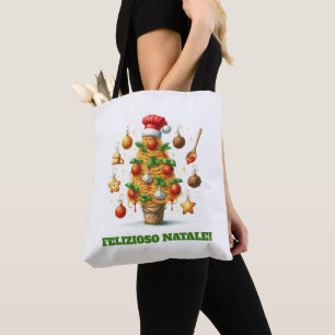Tote Bag Sapin de Noël Spaghetti Drôle Delizioso Natale !