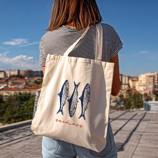 Tote Bag Sardines Fisherman Core Esthétique Côtier (Créateur téléchargé)