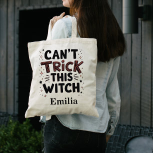 Tote Bag Sassy Can't Trick This Witch Halloween Nom