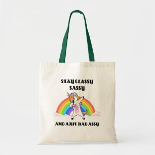 Tote Bag Sassy Unicorn Classy Sassy et Bad Assy