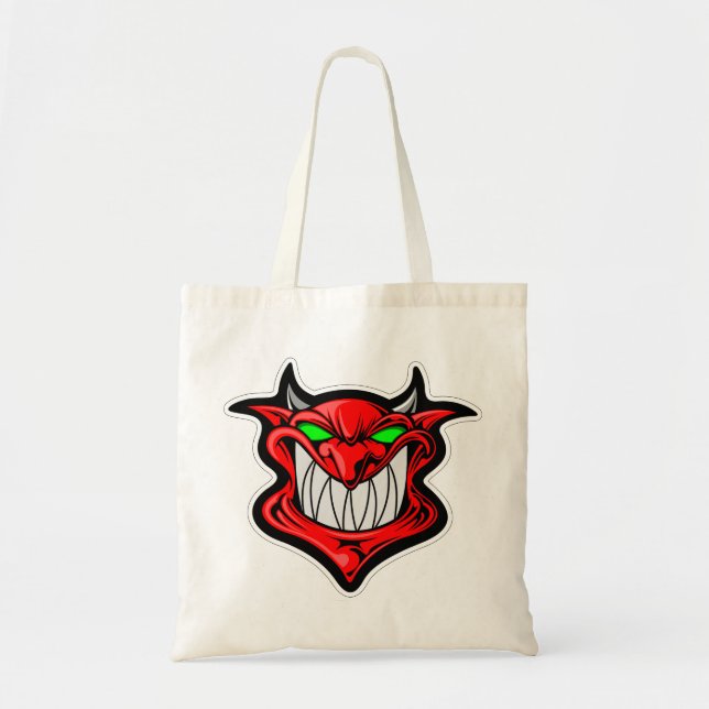 Tote Bag satan tête visage démon de dessin (Devant)
