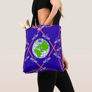 Tote Bag Satellites orbitant la Terre