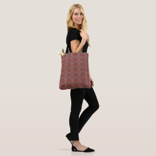 Tote Bag Saumon orange rouge rose géométrique
