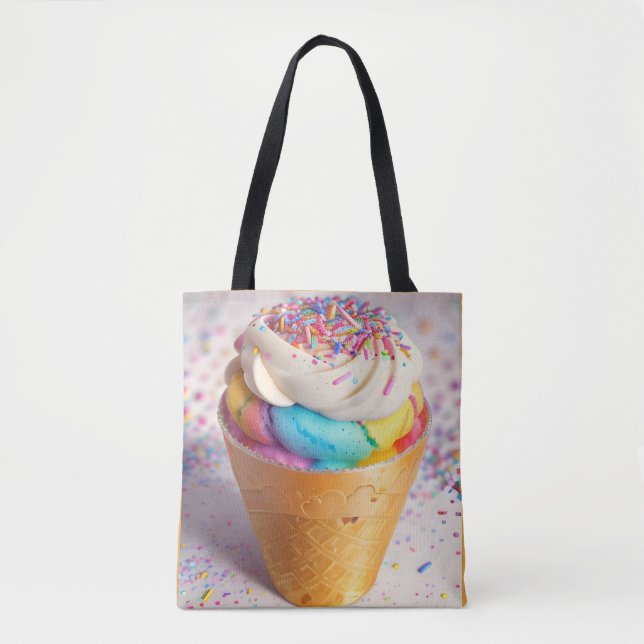 Tote Bag Saupoudrer de cônes de crème glacée (Devant)